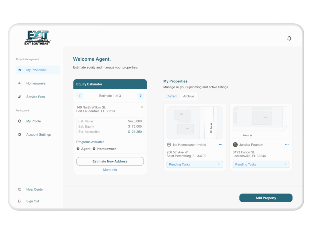 Agent dashboard